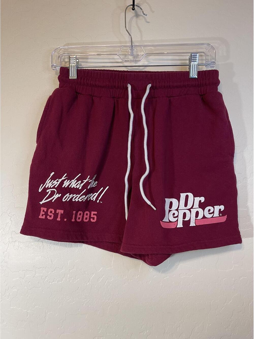 Dr Pepper Maroon Graphic Sweat Shorts XS